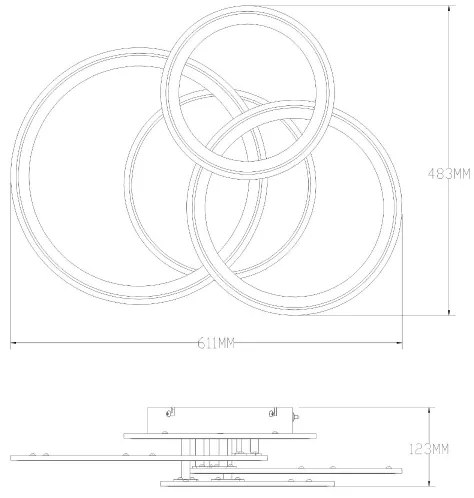Zuma Line MS238130-BK - LED Dimmelhető lámpa LUNAR LED/55W/230V 3000-6000K fekete + távirányító