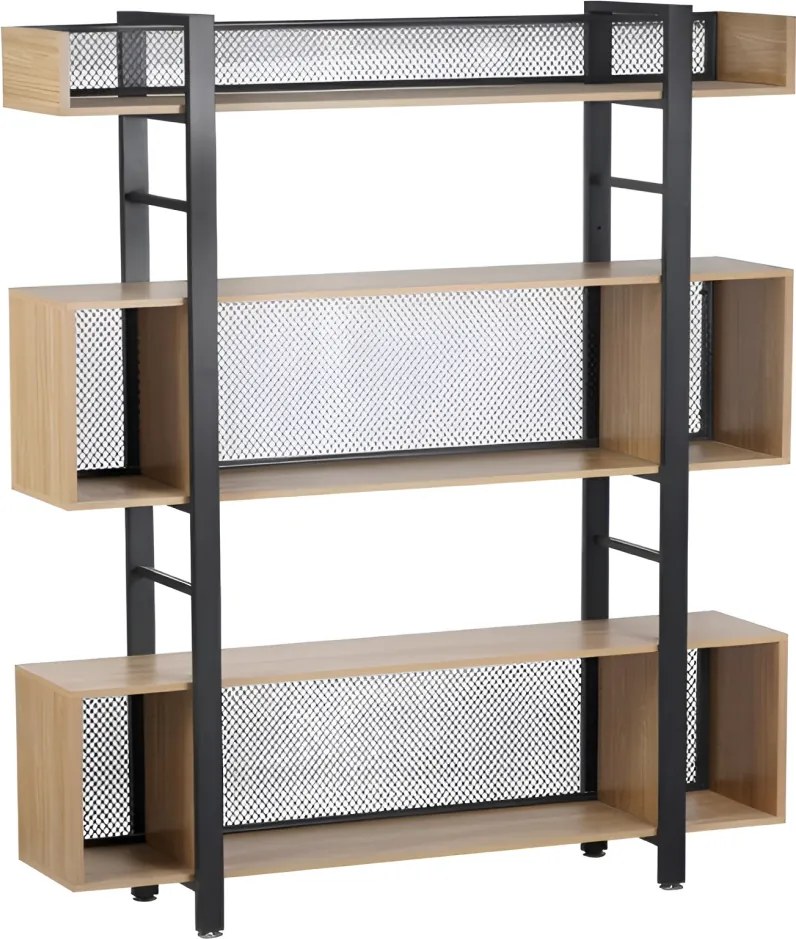 3 polcos polcállvány, tölgy/fekete, KILIS NEW TYP 4