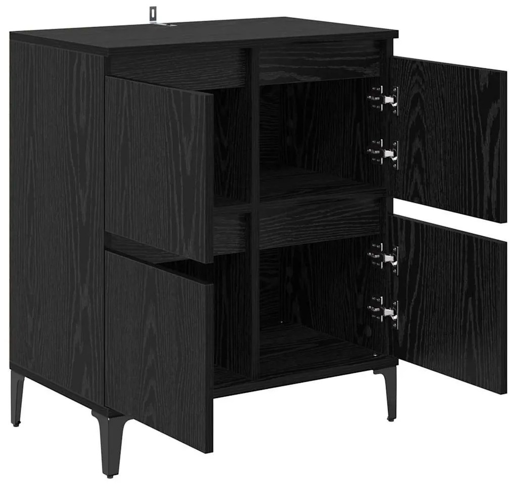 Széf Fekete tölgy 60 x 35 x 70 cm Műszaki fa és vas