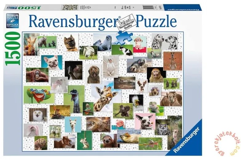 Ravensburger puzzle 1500 db-os – Vicces állatok kollázs