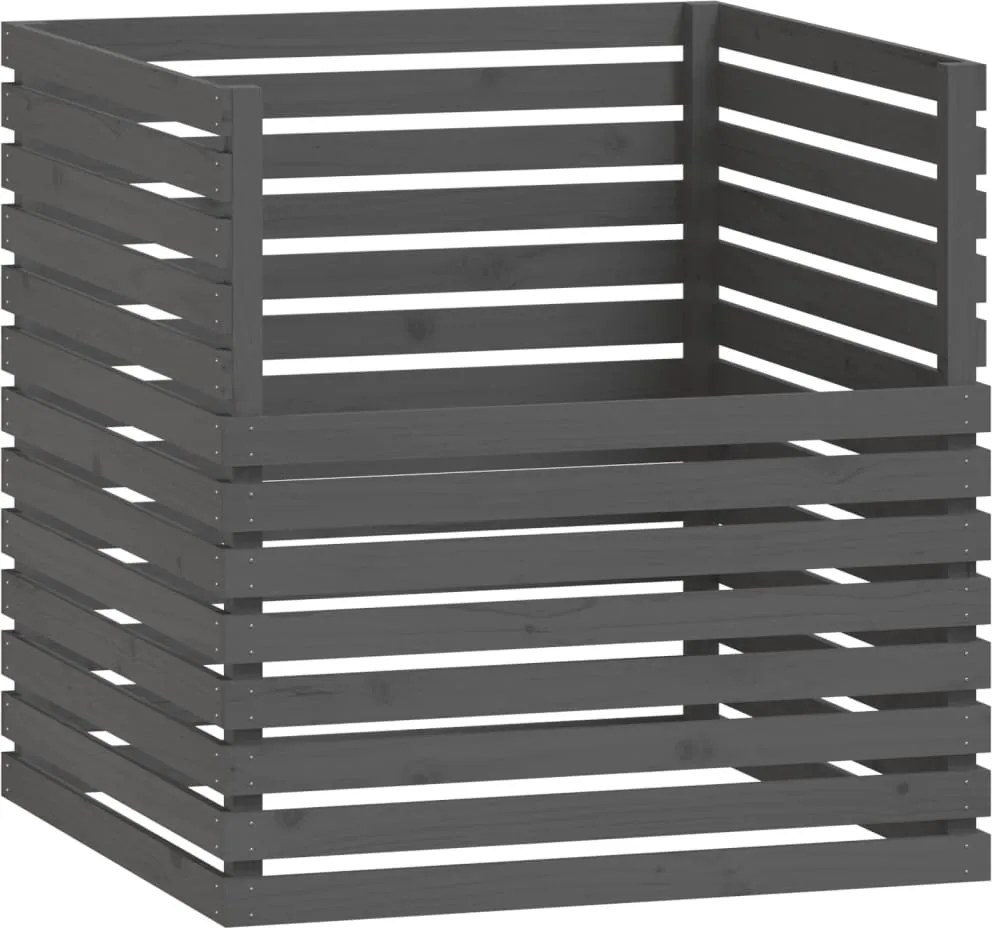 vidaXL szürke tömör fenyőfa komposztáló 100 x 100 x 102 cm