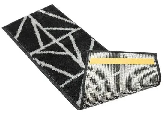 Fekete lépcsőszőnyeg szett 13 db-os 22x73 cm Striped – Mila Home
