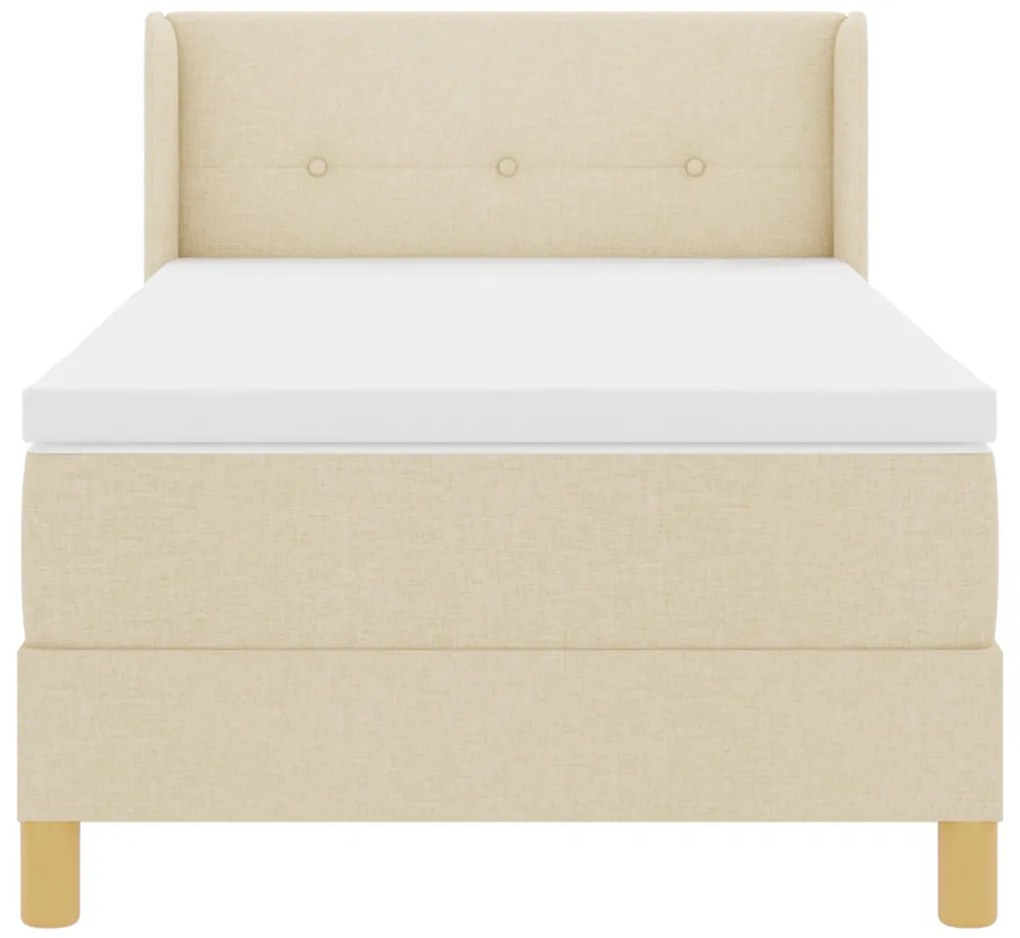 Boxspring Ágy Matrac – Krém, 90 x 200 cm, Szövet