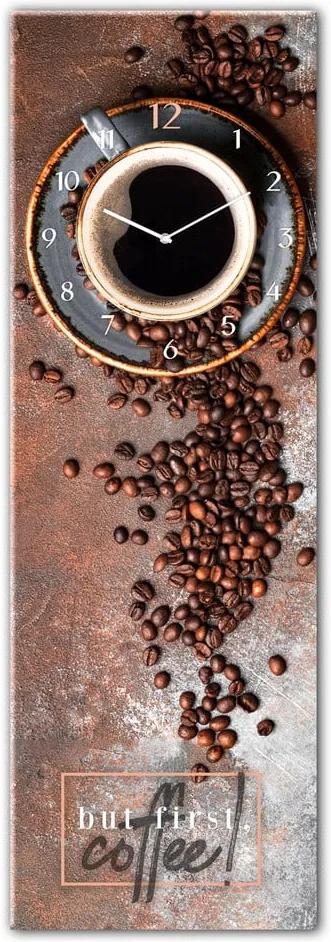 First Coffee üveg falióra, 20 x 60 cm - Styler