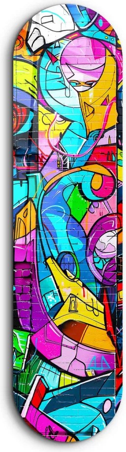 Graffiti Abstract edzett üvegkép, 20 x 80 cm