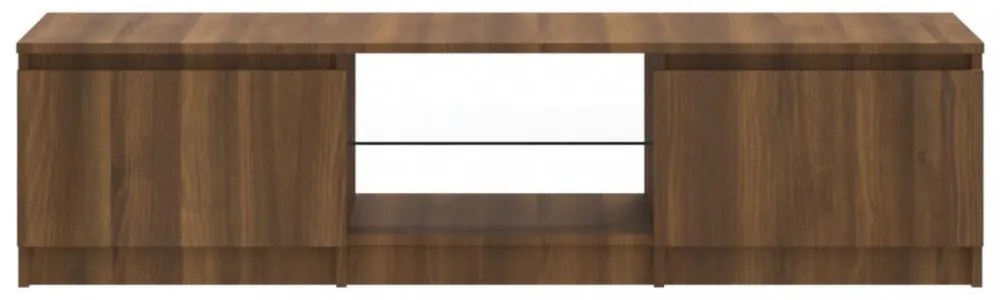 barna tölgyszínű TV-szekrény LED-ekkel 140 x 40 x 36 cm