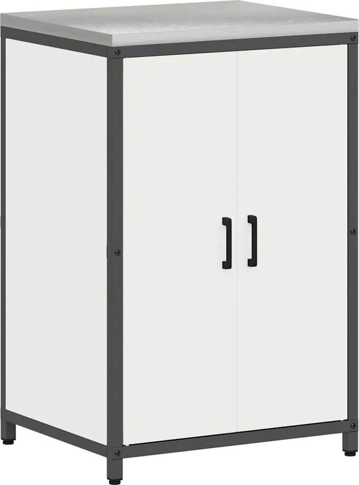vidaXL Konyhai Tárolás polcokkal tárolóval Fehér 60 x 50 x 92 cm Acél