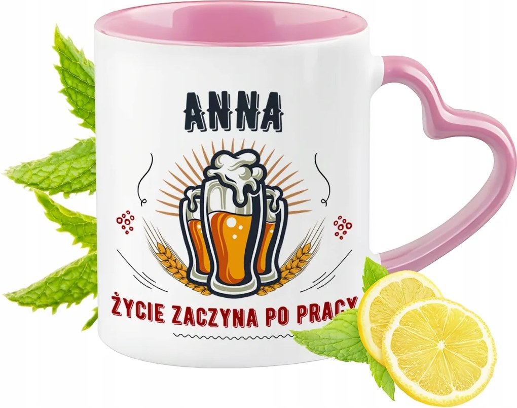 Anna Bögre Rózsaszín Szív Alakú Füllel Kávé Ajándék