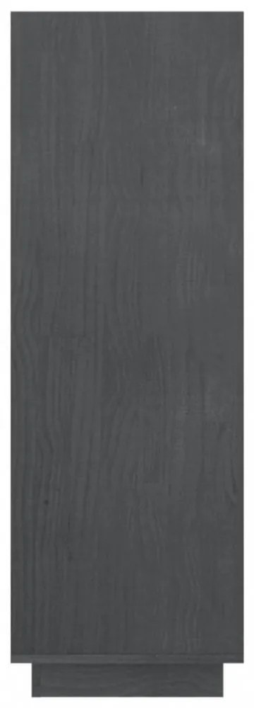 szürke tömör fenyőfa könyvszekrény/térelválasztó 80x35x103 cm