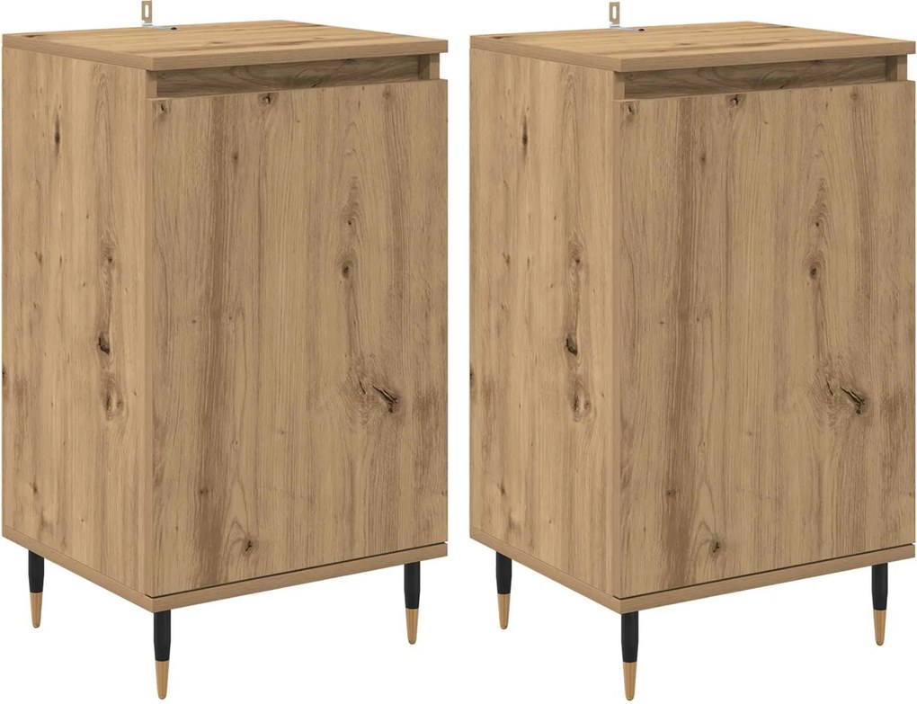 vidaXL Széf 2 pcs Artisan tölgy 40 x 35 x 70 cm Műszaki fa és vas