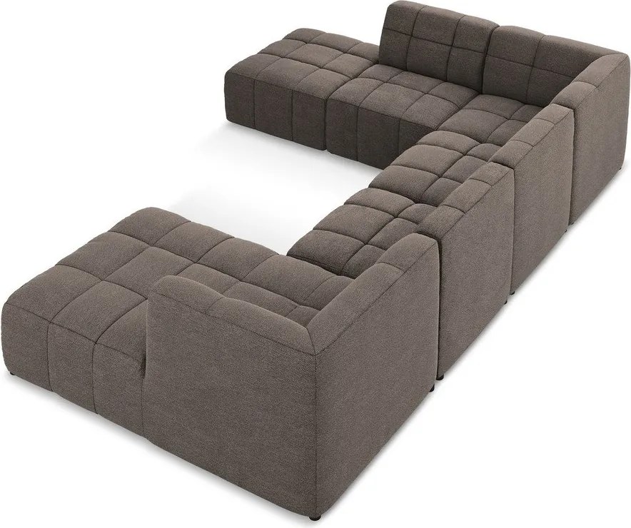 Barna buklé sarokkanapé (U alakú) Aloha – Makamii