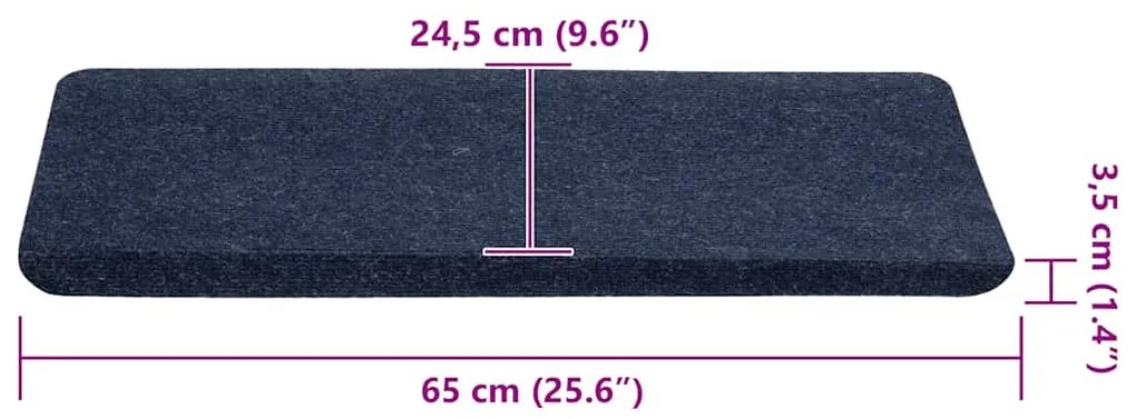 30 db kék öntapadó lépcsőszőnyeg 65x24,5x3,5 cm