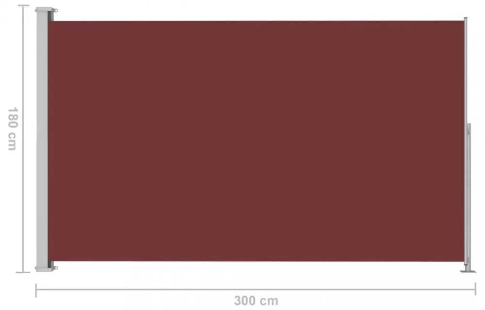 barna behúzható oldalsó terasznapellenző 180 x 300 cm