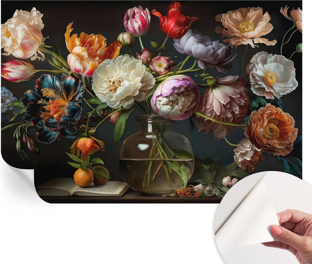 Mosható öntapadós fotótapéta étkezőbe Virágos csokor 104x70 cm