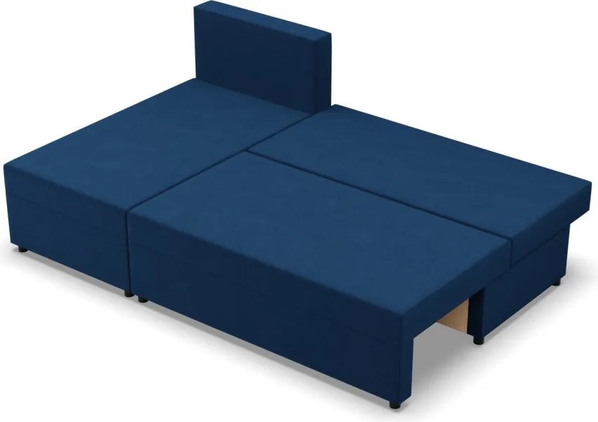 Nobu sarokkanapé, bársony, univerzális oldal, kék