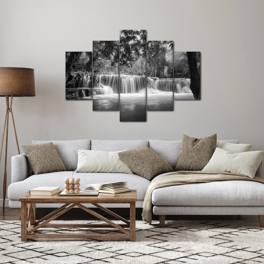 Kép - Fekete-fehér vízesés (150x105 cm)