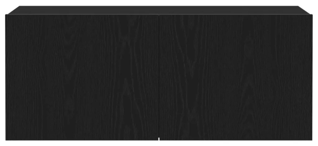 TV Fali Szekrény Fekete Tölgy 100x30x41 cm Mérnöki Fa