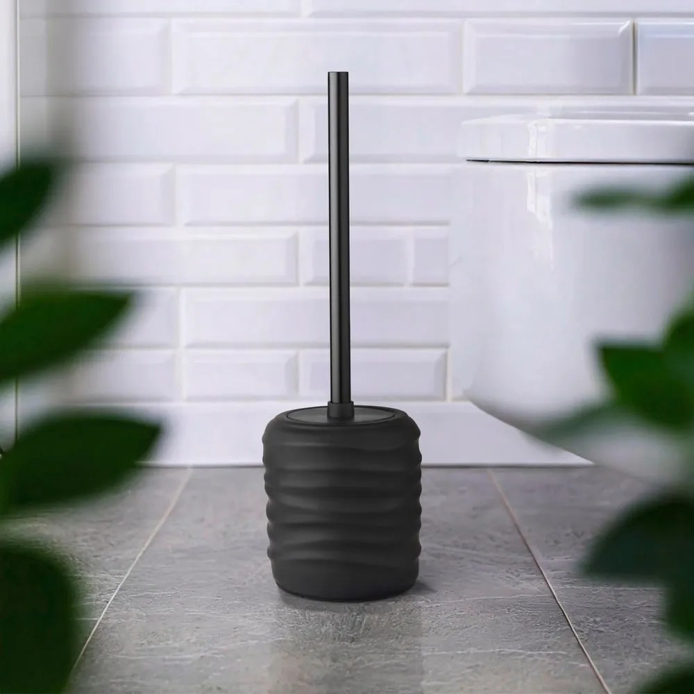 Fekete kerámia WC-kefe Illana – Wenko