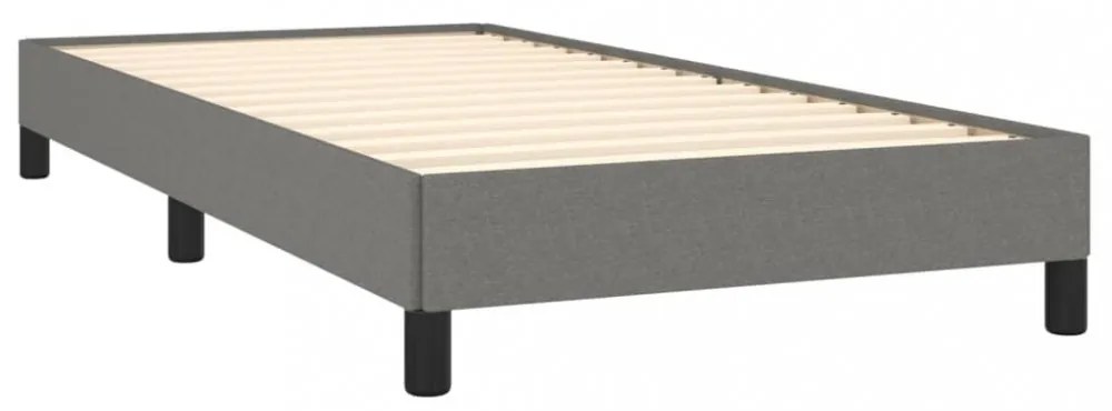 sötétszürke szövet ágykeret matrac nélkül 80x200 cm
