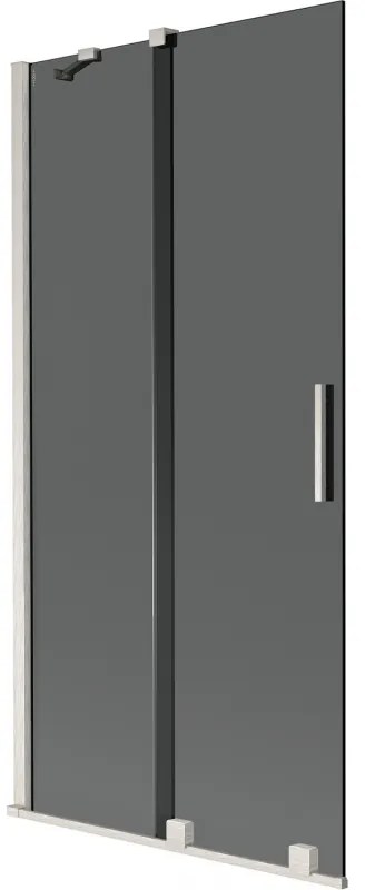 Mexen Velar, 2 szárnyas eltolható kádparaván 95 x 150 cm, 8mm szürke üveg, csiszolt acél, 896-095-000-41-97