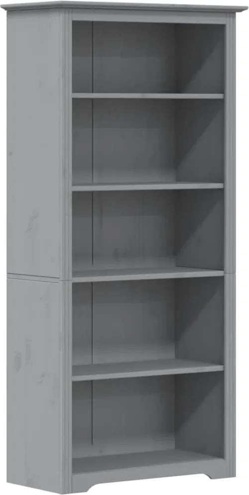 vidaXL BODO szürke tömör fenyőfa könyvszekrény 82 x 40 x 173 cm