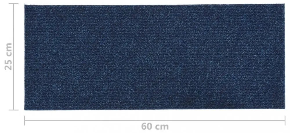 15 db kék négyszögletes öntapadó lépcsőszőnyeg 60 x 25 cm