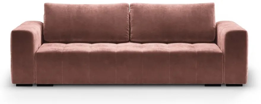 Luca rózsaszín kinyitható bársonykanapé - Milo Casa