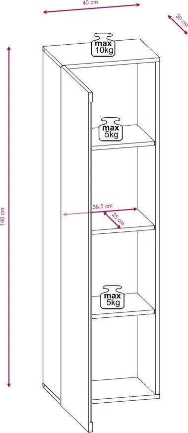 VIVIEN 08 SZAFKA WISZĄCA dąb wotan