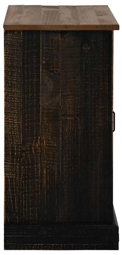 HALDEN fekete tömör fa komód tolóajtós 80x40x80 cm