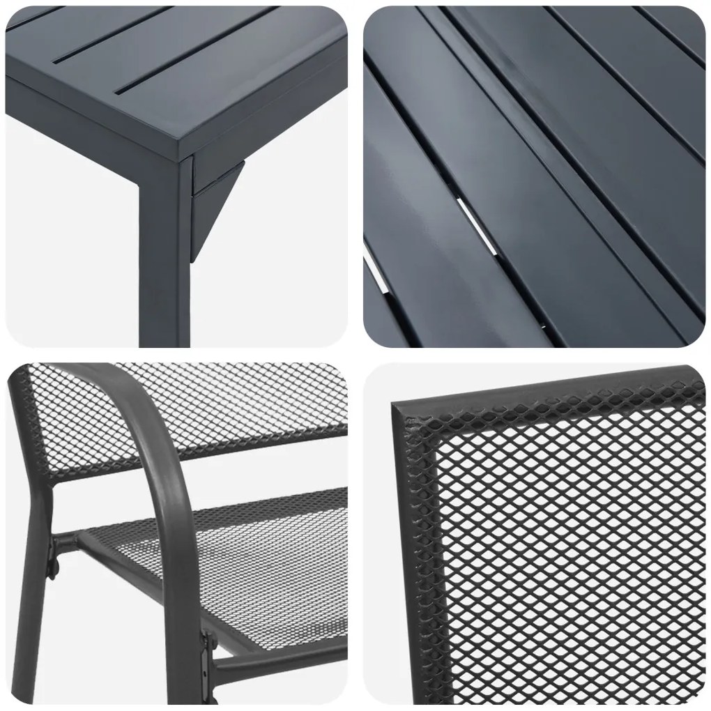 9 részes kerti étkező garnitúra anthracite acél