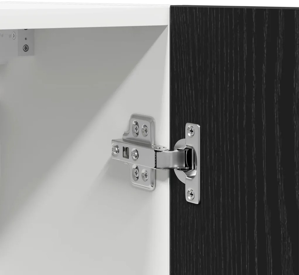 vidaXL Felfüggeszthető szekrények - 2 csomag - Fekete tölgy, 100x31x60 cm - Műgyantából