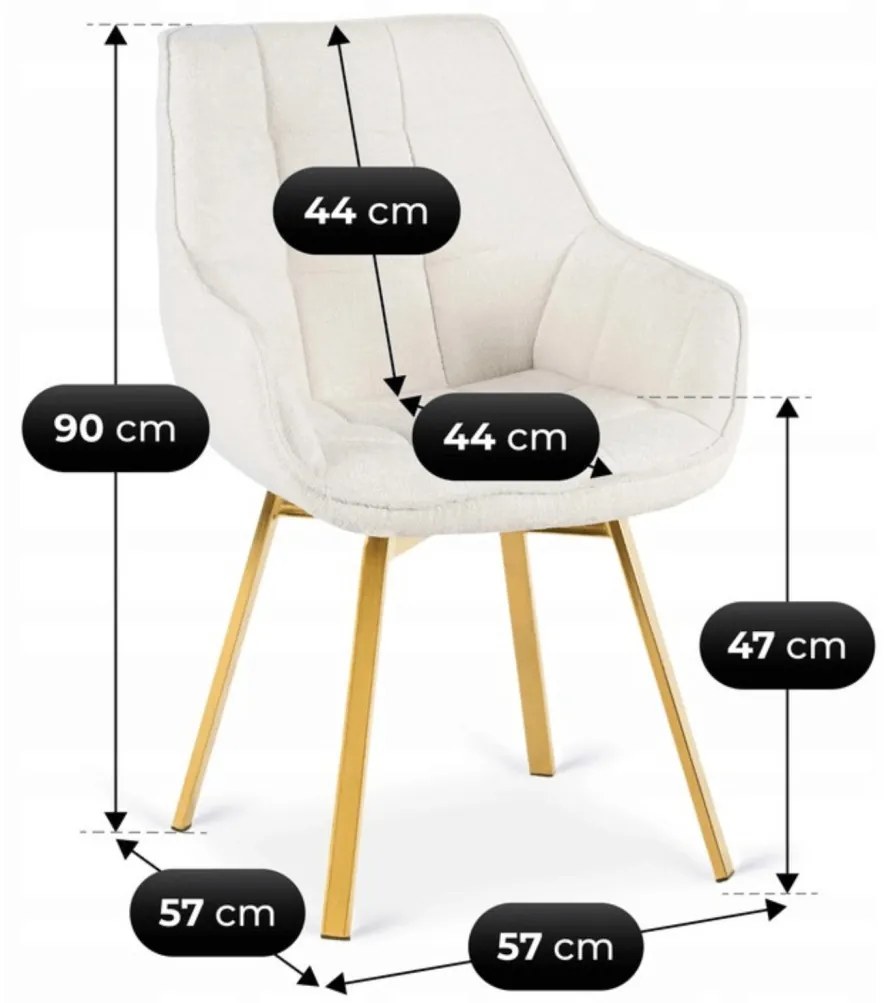 Bézs Bouclé Forgószék MIA