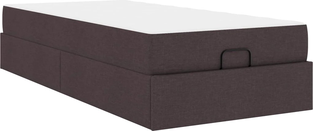vidaXL Ágykeret matraccal matracmal 2 pcs Sárgásbarna szövet