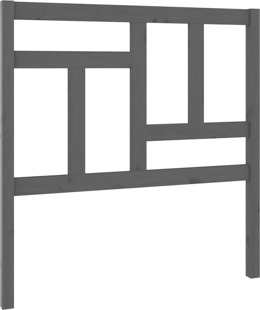 vidaXL szürke tömör fenyőfa ágyfejtámla 95,5 x 4 x 100 cm