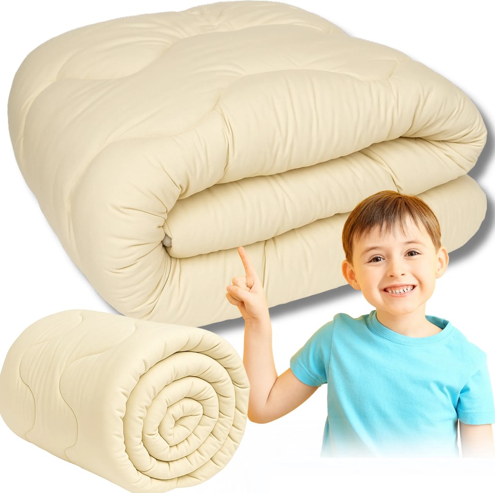 Antiallergén egész éves paplan 90x120cm bolyhos ekrü steppelt gyerek