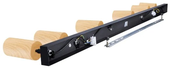 Brilagi - Spotlámpa SELE 6xGU10/30W/230V fekete/tölgy dekor