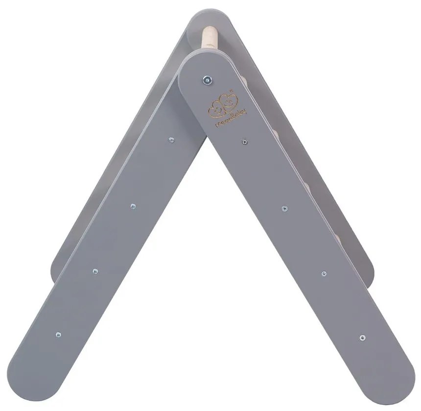 Szürke borovi fenyő pikler háromszög 60x60x60 cm Montessori – Meowbaby