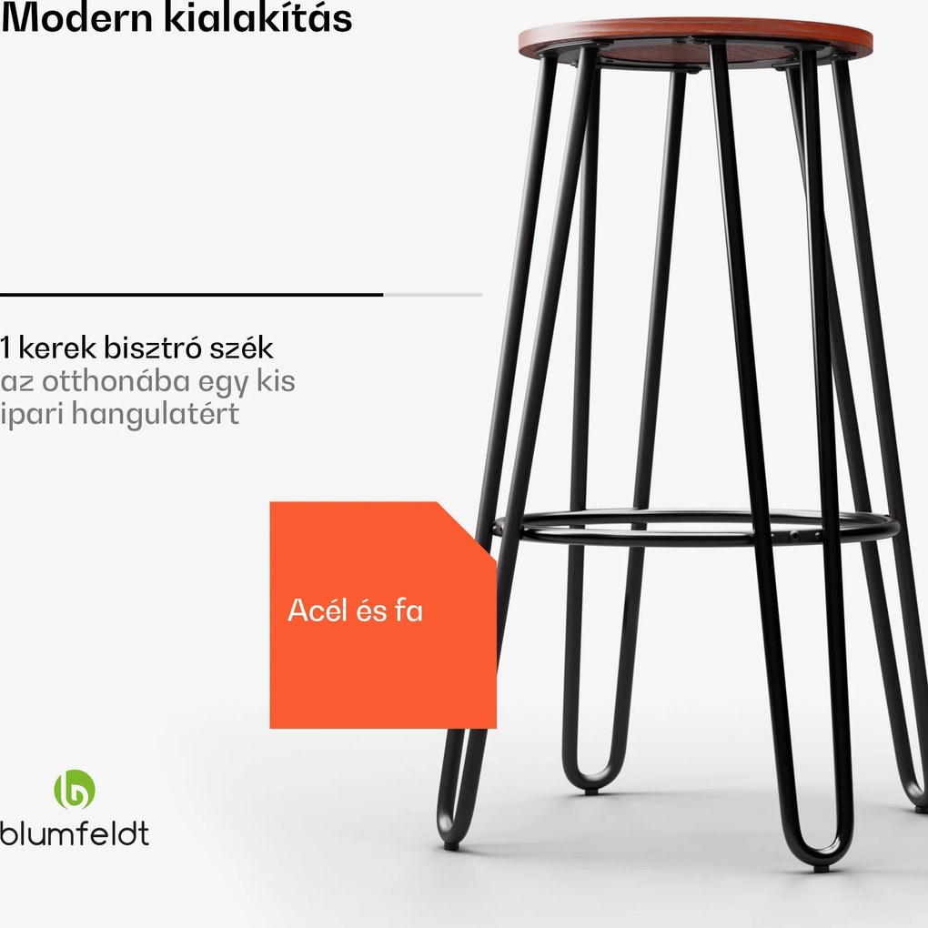 Blumfeldt 1 db. Hamilton bisztró szék Ø33 cm Fa acélkeret