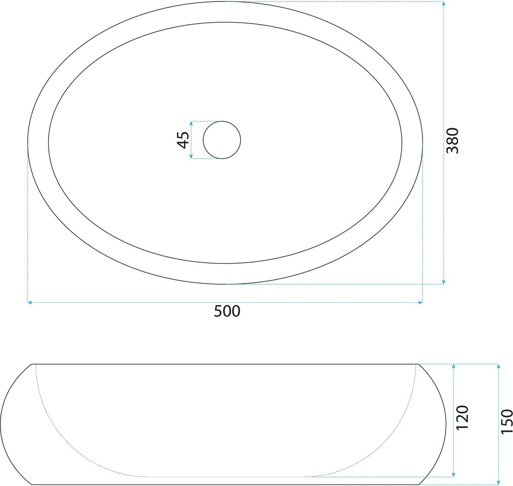 Rea Mika, pultra szerelhető mosdó 480x380x155 mm, kőutánzat, REA-U4333