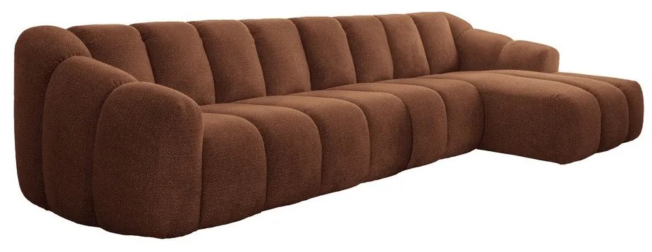 Terrakotta színű sarokkanapé (jobb oldali-heverő résszel) Shell – Miuform