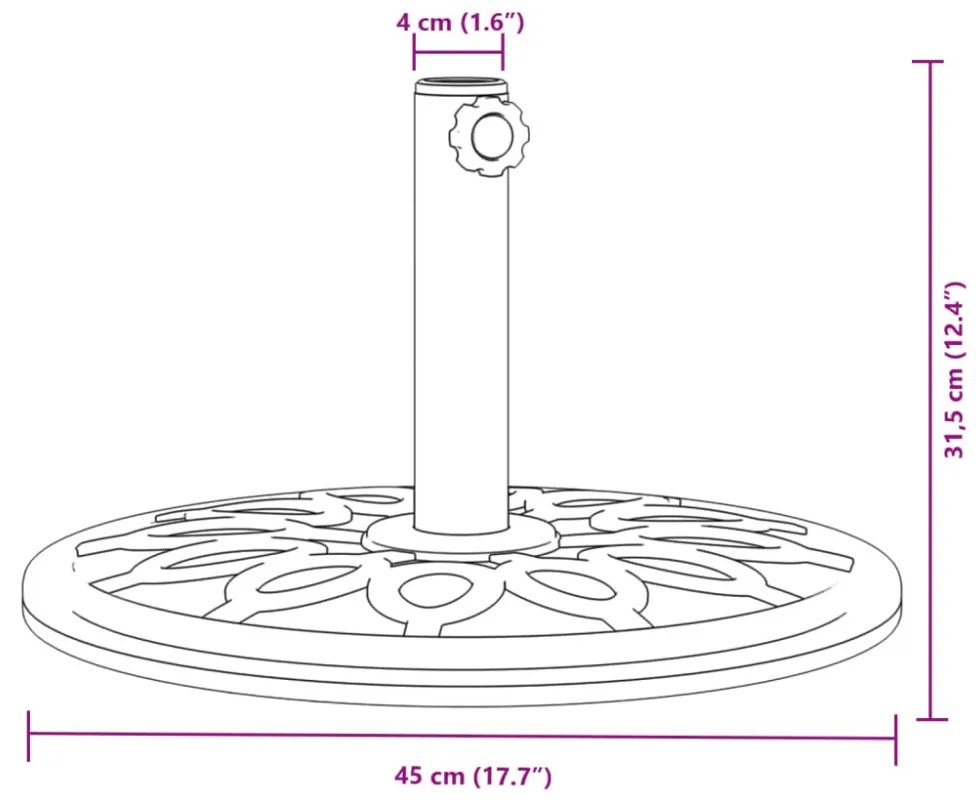 kerek napernyőtalp rúdhoz Ø38 / 48 mm 12 kg