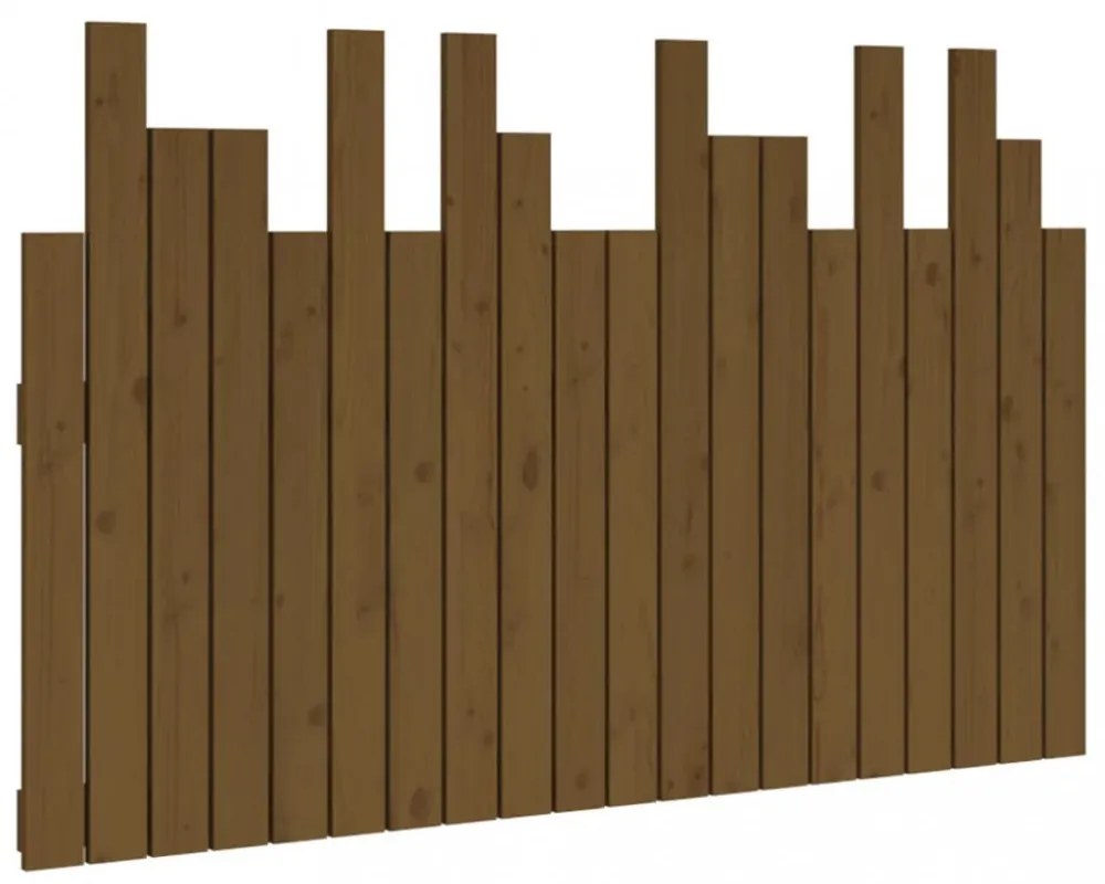 mézbarna tömör fenyőfa fali fejtámla 127,5 x 3 x 80 cm