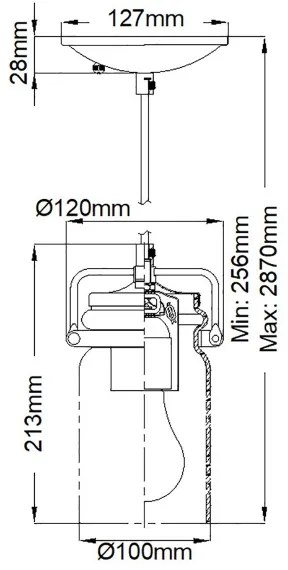 Elstead KL-BRINLEY-MP-OZ - Csillár zsinóron BRINLEY 1xE27/60W/230V antracit