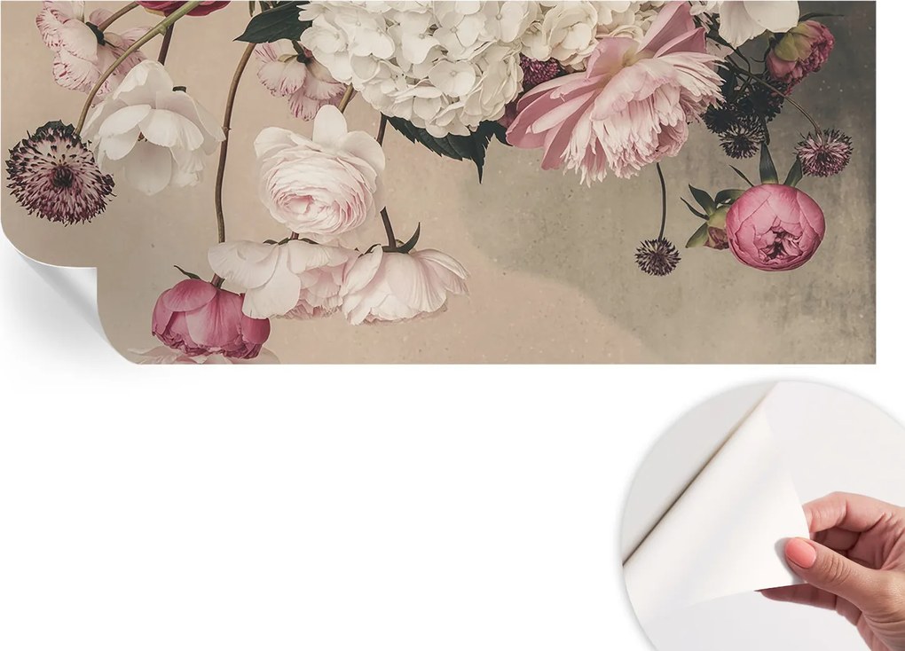 Dekoratív öntapadós fotótapéta irodába Romantikus virágok 250x104 cm