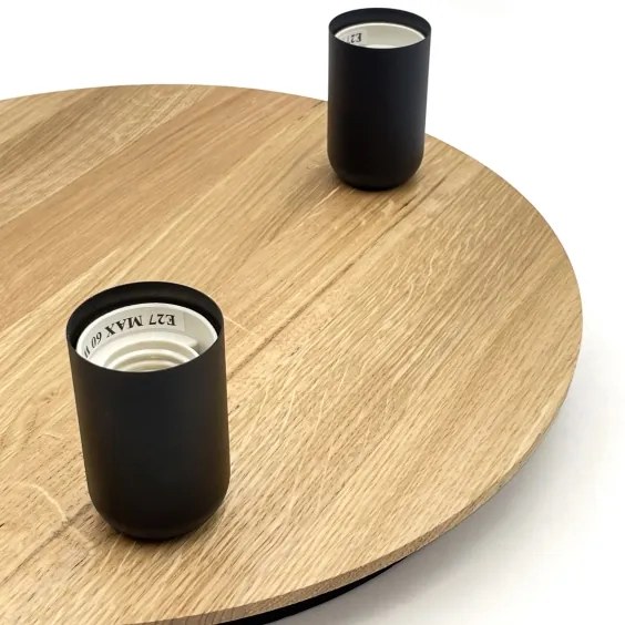 Mennyezeti lámpa DUSTY 3xE27/15W/230V átm. 34 cm tölgy/fekete