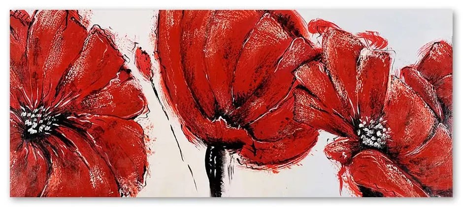 Gario Vászonkép 3 piros pipacs Méret: 120 x 40 cm