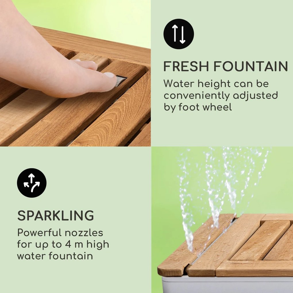 Blumfeldt Sumatra Teak Square, kerti zuhanyzó, alumínium, teakfa, fogantyú