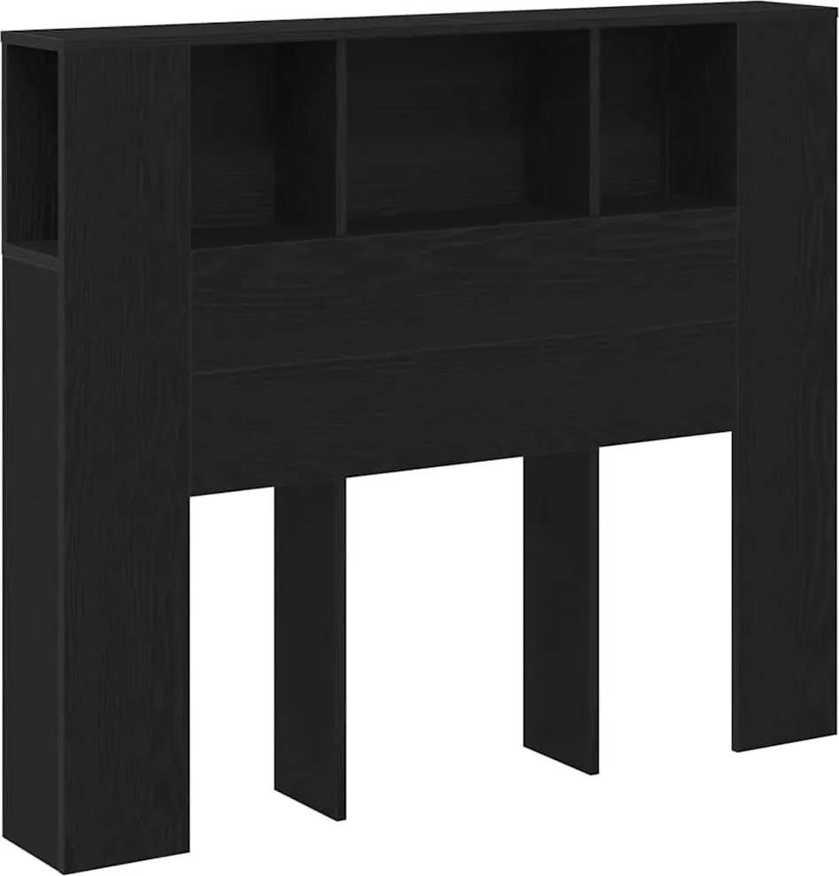 vidaXL Fejhajtó szekrény Fekete tölgy 120 x 18.5 x 102.5 cm Faanyag