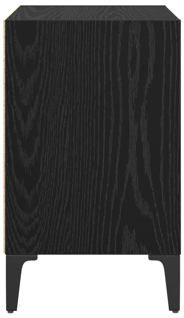 Éjjeli Szekrények 2 db Fekete Tölgy 40x30x50 cm Mérnöki Fa
