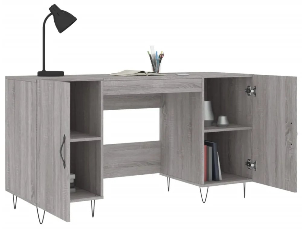 vidaXL szürke sonoma színű szerelt fa íróasztal 140x50x75 cm